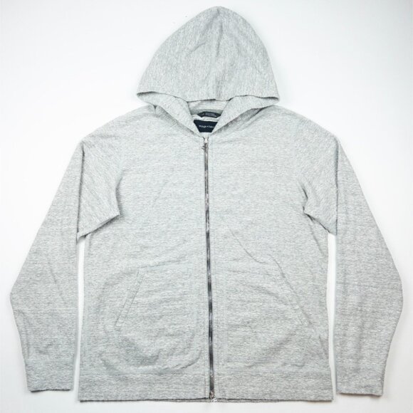 wings+horns Other - Wings + Horns Hoodie Men's Large Gray Full Zip Sweatshirt Static Dobby Slubby